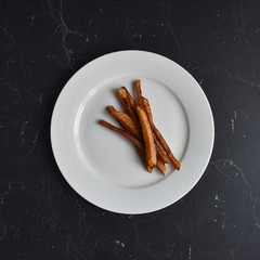 French fries with toasted crispy crust