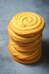 Butter cookies close up