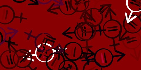 Light Pink, Red vector background with woman symbols.