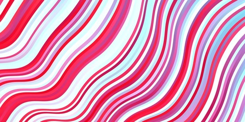 Light Blue, Red vector template with curved lines. Illustration in abstract style with gradient curved.  Template for cellphones.