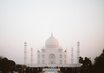 Taj Mahal and nearby old forts in Agra City of India.