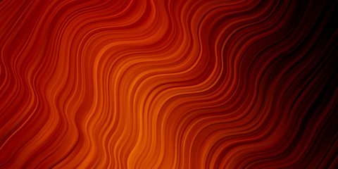 Dark Orange vector layout with wry lines. Abstract illustration with bandy gradient lines. Best design for your ad, poster, banner.
