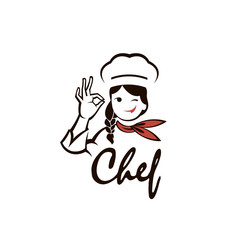 chef woman design isolated on white background