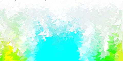 Light blue, green vector triangle mosaic design.