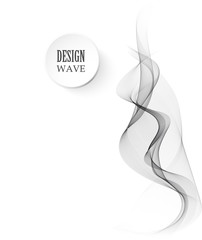Design elements. Wave of many gray lines. Abstract vertical wavy stripes on white background isolated. Creative line art.