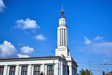 Obraz premium Metal spire - market pavilion in the city of Poznan..