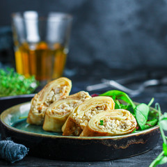 fritter pancakes chicken
Menu concept healthy eating. food background top view copy space for text
healthy eating table setting
