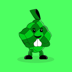 illustration vector graphic of ketupat eid Fitri mascot