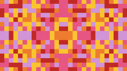 Abstract geometric background with red, pink, purple, orange and yellow polygons.