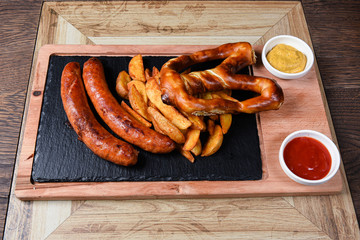 sausages and potatoes