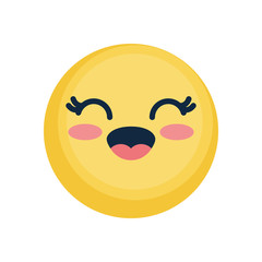 emoji with laugh, flat style