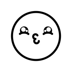 kissing emoji face icon, line style
