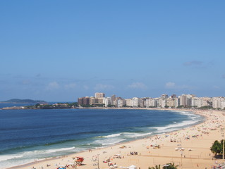 Morning on the coast of the Atlantic ocean, Copacabana beach, Rio de Janeiro, Brazil