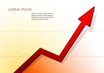 Moving up arrow charts. Financial or statistic graph template.