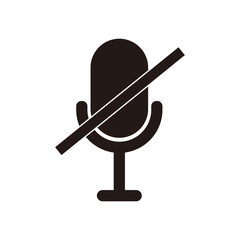Microphone Mute  Icon Illustratrion sign