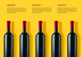 Advertising banner template for alcohol products on yellow background.
