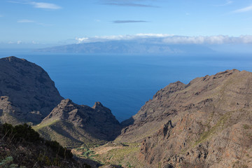 Fototapeta na wymiar Spectacular view of the coast near the Masca gorge, Tenerife, Canary islands, Spain