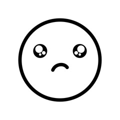 emoji with disappointed face icon, line style