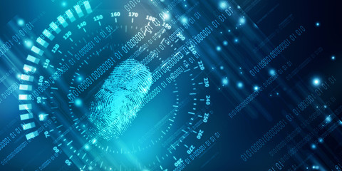 

Fingerprint Scanning Technology Concept 2d Illustration