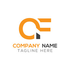 Initial Simple Letter OF Logo Design Vector Template. Abstract Minimal OF Letter Logo Design