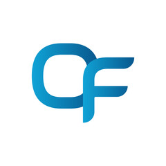 Initial Simple Letter OF Logo Design Vector Template. Abstract Minimal OF Letter Logo Design