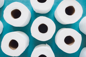 Top View of Rolls of Toilet Paper