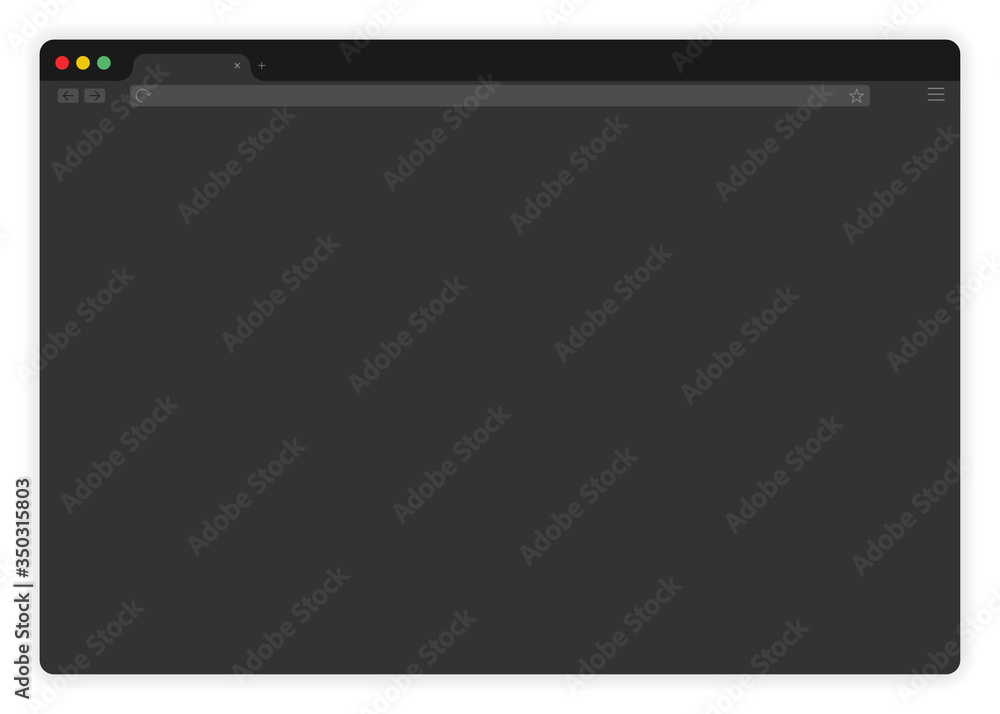 Poster browser window of black style isolated on white background. vector.