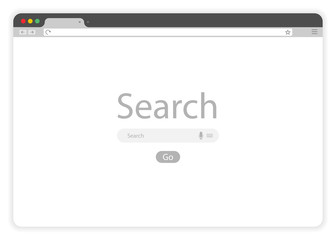 Browser SEARCH window isolated on white background. Vector.