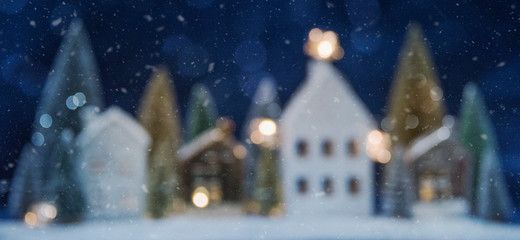 Merry Christmas and Happy New Year, Holidays greeting card, blurred bokeh background