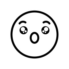 emoji with surprised face icon, line style