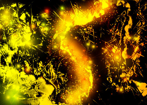 Rayos de luces de color amarillo