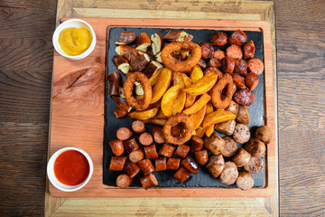 sausages and potatoes