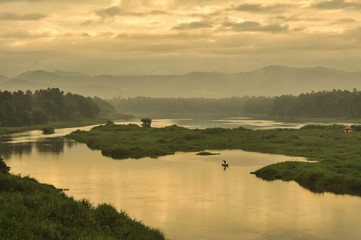 sunrise over the lake