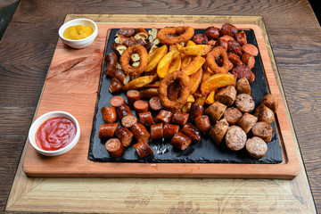 sausages and potatoes