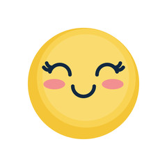 happy emoji icon, flat style