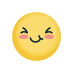 Smiling emoji face with Smiling Eyes, flat style