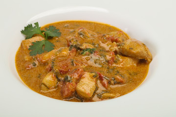 Traditional thai curry chicken soup