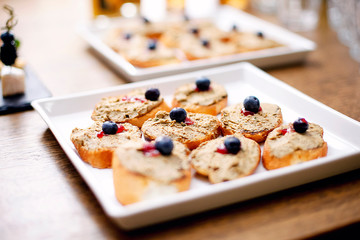 Canapes appetizer beautifully decorated