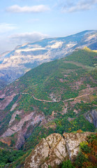 Fototapeta na wymiar Mountain gorge in the vicinity of Tatev monastery