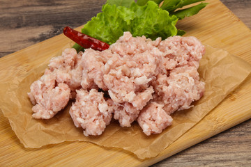 Homemade pork minced meat for cooking