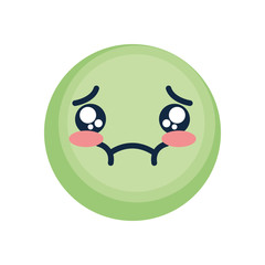 nauseated emoji face icon, flat style