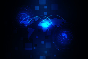 2d illustration world map abstract background