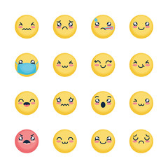 angry emoji and emojis icon set, flat style