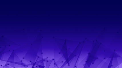 Abstract technology and science polygonal space low poly dark background Tone blue purple with connecting dots and lines.
