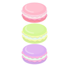 illustration of cute macaroons on a white background