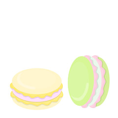 illustration of cute macaroons on a white background