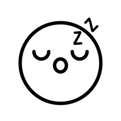 sleeping emoji icon, line style