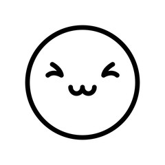 smiling emoji face icon, line style