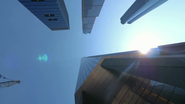 Looking Up at Skyscraper Buildings In New York City in 4K Slow motion 60fps