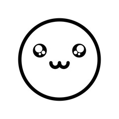 cute emoji face icon, line style